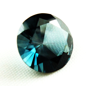 AAA คุณภาพ Loose gemstone round CUT NATURAL London Blue Topaz Certified Jewelry use use use Stone round faceted Loose Topaz Stone ลอนดอน Blue Topaz - Product Image 1