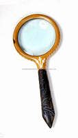 Designer Handheld Brass & Bone Magnifier with 3-4 Inch Lens Options