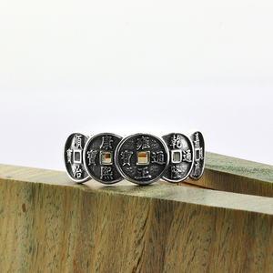 Anillos de Moda Unisex de 8mm de Ancho con Diseño de Dinero Chino, en Oferta - Product Image 2