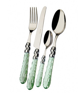 Cuisine à domicile Équipement de restauration pour mariage Cuillère de service de finition plaquée argent de luxe avec poignées de designer Ensemble de couverts - Product Image 1
