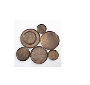 Plateau de service rond en bois d'acacia, plateau de chargeur en bois de haute qualité pour les aliments collations, grande taille au prix, 5 pièces - Product Image 2