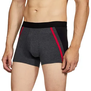 Offre Spéciale Caleçon En Coton Sous-Vêtements Pour Garçons En Gris Couleur Ligne Rouge Rayé Underwears