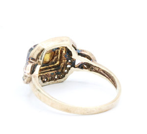 Anillo victoriano hecho a mano cuadrado Polki diamante piedra preciosa 925 sólido esterlina IGI certificado boda fiesta joyería bisel ajuste - Product Image 2