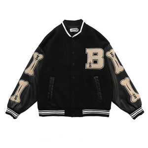 Chaqueta Varsity de Béisbol para Hombre de Alta Calidad, con Logotipo Personalizado Bordado, Cuello Alto, Chaqueta de Invierno de Lona Impermeable Reversible con Letras - Product Image 2