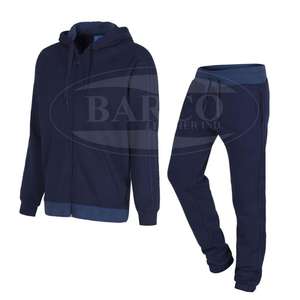 Survêtement d'hiver pour hommes de haute qualité en polaire de coton fermeture à glissière complète avec cuir imprimé grande taille XL - Product Image 3