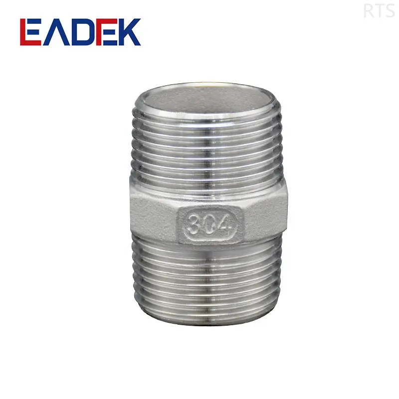Factory Price 304 316 BSP NPT G BSPT Male Thread Casting Stainless Steel Hex Nipple