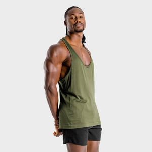 Vente en gros personnalisation tissu et Logo coton Muscle Stringer imprimé personnalisé Fitness musculation Gym débardeur - Product Image 5