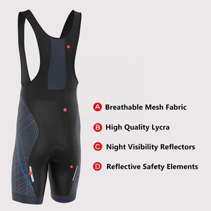 Mens Cycling <b>3</b>/4 Bib Tights Cool max Padded cycling tights Bib Shorts Bike Pants Men's Progel Plus Bib Shorts, Black, XL - Product Image 6