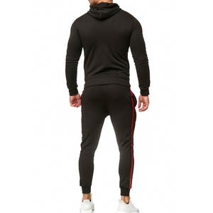 Conjunto de entrenamiento a rayas personalizado al por mayor, chaqueta con cremallera, pantalones de gimnasio, chándal blanco, chándal de marca para correr para hombre - Product Image 5