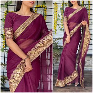 Thiết Kế Mới Nhất Ưa Thích Xu Hướng Màu Vàng Simmer Voan Ấn Độ Wedding Wear <span class=keywords><strong>Saree</strong></span> Áo Cho Phụ Nữ Nhà Sản Xuất Từ Ấn Độ - Product Image 5