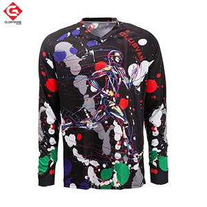 T-shirt léger Jersey tissu nouveaux designs 100% chemises de motocross respirantes avec marque personnalisée et sublimation - Product Image 3