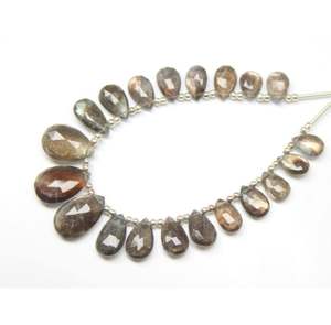 Haute qualité fait à la main aigue-marine mousse facettes poire forme perles en vrac pierre précieuse naturelle fabrication de bijoux unité de brin - Product Image 3