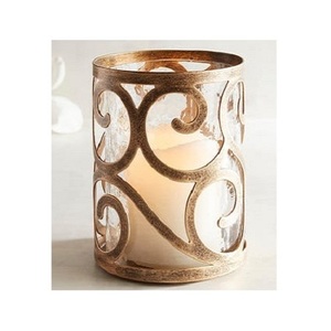 Porte-bougie en acier inoxydable de qualité supérieure, couleur argent, avec cristaux, accessoires de décoration de mariage - Product Image 4