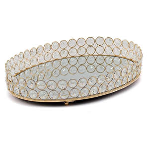 Supplier of <b>Mirror</b> Serving <b>Tray</b> Rounded Shape Handmade Wholesale Serving Platter Customized Color Wholesale Best Serving Dish - Product Image 2