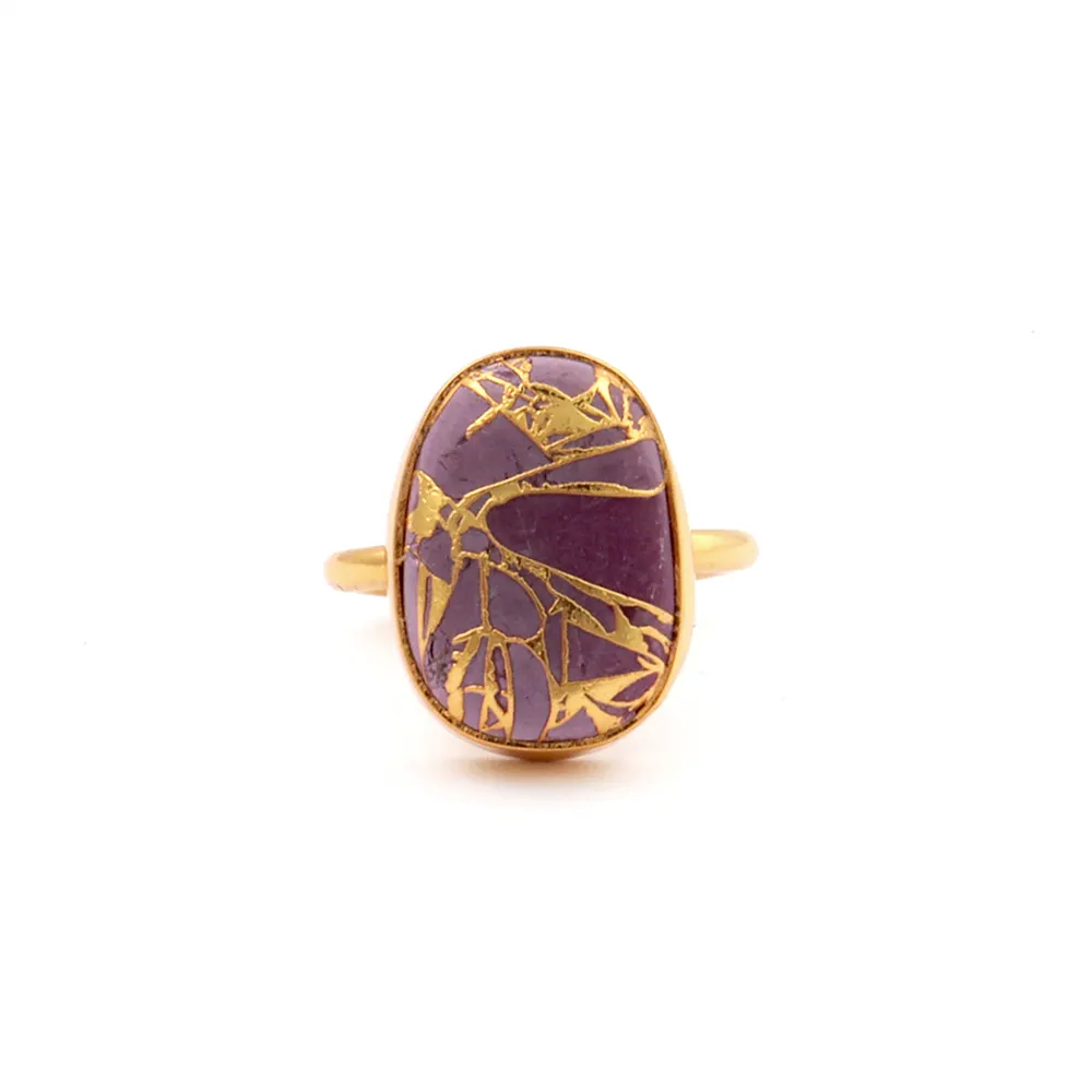 Anéis De Noivado Anel Forma Oval Ouro Ajustável Mohave Turquesa Collet Setting Gemstone Mulheres Anéis Jóias. Modo Joyas R-077