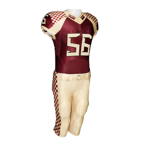 Conjunto de Uniforme de Fútbol Americano Personalizado, Diseño a Cuadros Marrón y Dorado, Jersey sin Mangas y Pantalones, Absorbe la Humedad, para Hombres Adultos - Product Image 1