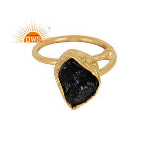 ชุดแหวนอัญมณีรมควันหยาบแหวนทองเหลืองชุบทอง18K เครื่องประดับคอลเลกชันวินเทจ - Product Image 1