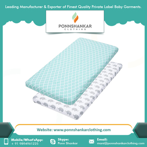 Literie de bébé en mousseline de coton de couleur unie, drap-housse pour berceau, drap imperméable, nouveauté 2023 - Product Image 5