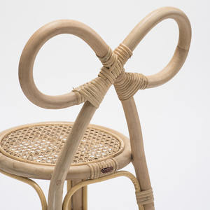 Silla con lazo de ratán Natural para niños, mueble infantil - Product Image 5