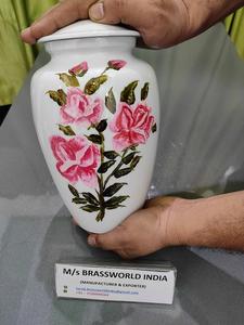 Urna de aluminio pintada a mano para cementerio o entierro para suministros funerarios de cremación - Product Image 2