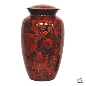 Urnas de cremación florales rojas y negras para cenizas humanas y urnas de entierro de exhibición en el hogar o urnas florales Rojas negras de nicho 220 CU pulgadas baratas - Product Image 1