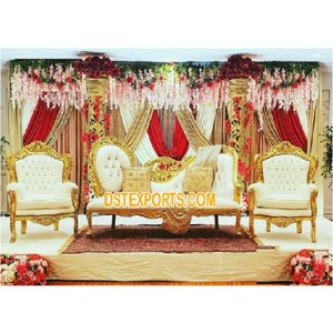 Conjunto de sofá de diseñador de estilo italiano moderno para escenario de recepción de boda conjunto de sofá elegante para novia y novio - Product Image 1