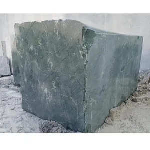 Индийский зеленый мраморный блок, полностью натуральный камень для гранитных столешниц, столешницы