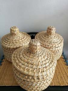 Cesta de mimbre vintage con tapa - Product Image 5