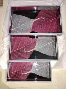 ชุดถาดไม้เสิร์ฟผลไม้พิมพ์ลายเคลือบเงาสำหรับตกแต่งบ้านโรงแรมและถาดเสิร์ฟพร้อมโลโก้ตามสั่ง - Product Image 2