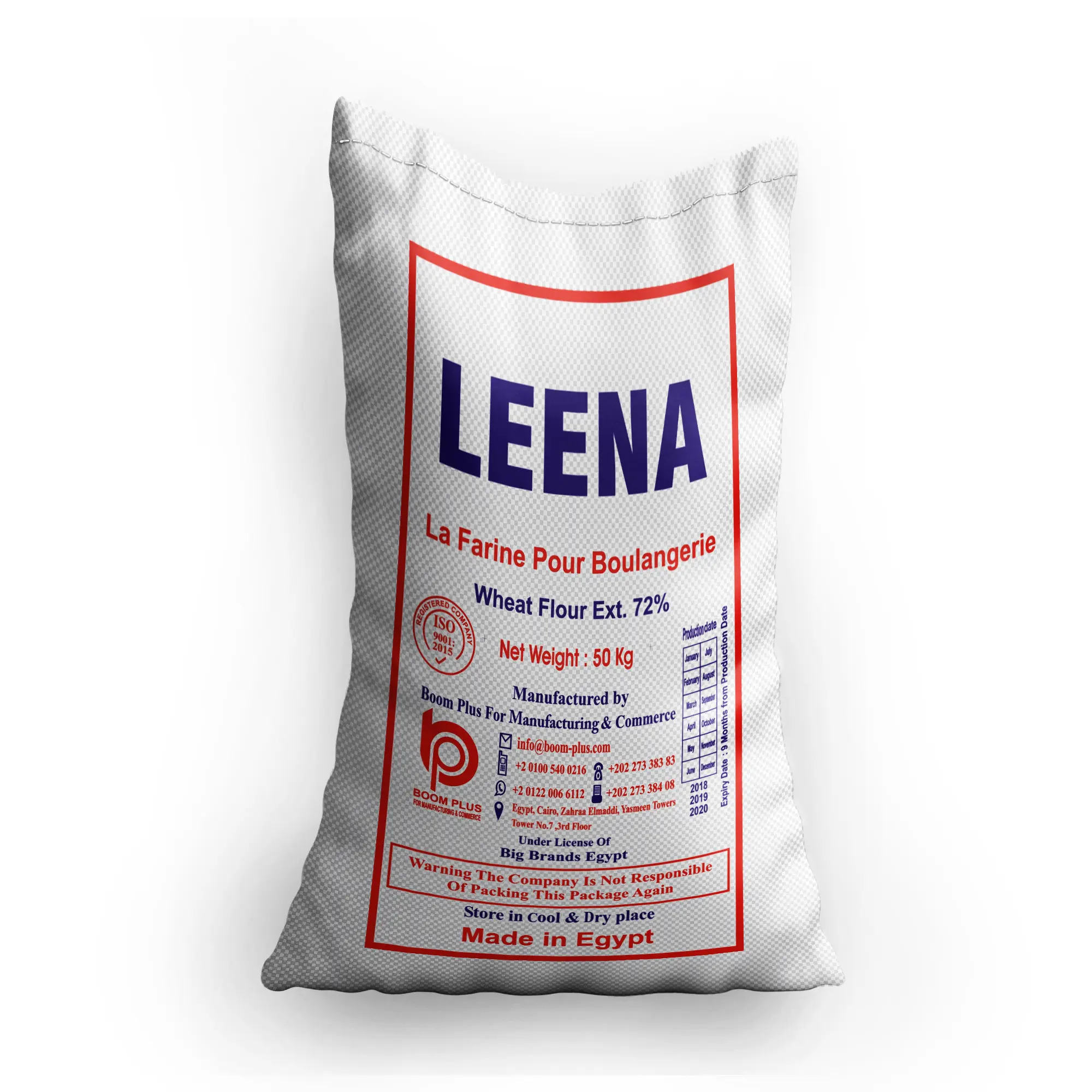 Mélange de farine de blé polyvalent, 50 kg t55, modèle Leena, produit égyptien nutritif, ates Chakki, blé