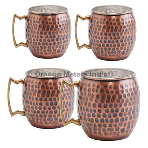 Vente chaude de Moscou Mule Tasses Tasse en cuivre avec poignée en métal pour servir de la bière et avec un design martelé - Product Image 6