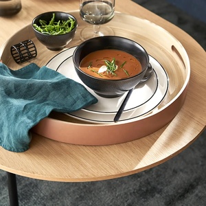 Plateaux de service en bambou boucles, 5 plateaux de haute qualité les meilleurs ventes pour restaurants, plateaux en bambou faits à la main - Product Image 2