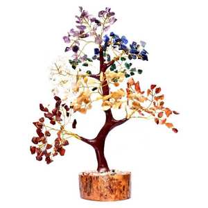 Piedra de ágata de cristal curativa Natural, árbol de piedras preciosas de siete chakras para energía positiva, Chips de piedras preciosas de siete colores - Product Image 1