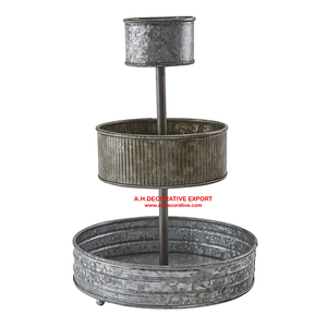 ถาดโลหะชุบสังกะสีพร้อมด้ามจับถาดโลหะชุบสังกะสีแบบโบราณขนาดกำหนดเองได้ - Product Image 5