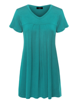 Robe Courte Sexy Femme de Haute Qualité, Col en V, Manches Courtes, Plissée, Ample, Tricotée en Spandex/Coton, Idéale pour la Plage, Soirées et Tenues Décontractées Estivales