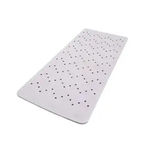 Natural Rubber Bath Mat Cream White Non Slip Bath Tub Mat with Efficient Water Drainage Design Safe For Use with Warm Water