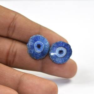 Pendientes de tuerca de cuarzo con energía Solar, aretes de Plata de Ley 925 con piedra preciosa azul, hechos a mano, para proveedores al por mayor - Product Image 4