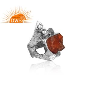 Anillo de Plata de Ley 925 con piedras preciosas de cristal, joyería Bohemia oxidada - Product Image 3