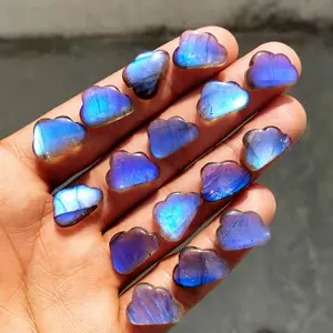 Support de bougie en labradorite naturelle, cabochon vierge, pierre savonneuse, sculpture animale, bracelet, boucles d'oreilles, cabochons en verre, cristal de pluie blanc - Product Image 1