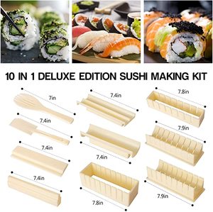 Kit de fabrication de <span class=keywords><strong>Sushi</strong></span> blanc, 11 pièces, bricolage, 4 formes de moules de riz, rond, manuel, facile et amusant, new - Product Image 2
