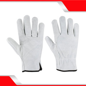 Venta caliente guantes de seguridad Unisex logotipo personalizado estampado cuero de vaca para conducir motocicleta montar en bicicleta guantes de piel de oveja PU - Product Image 4