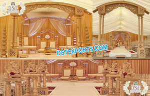 Mariage hindou en bois paon Mandap UK superbe bois artisanal Mandap pour mariage look élégant mariage paon Mandap UK - Product Image 3