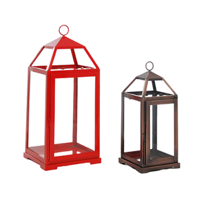 <b>Set</b> <b>Of</b> Two Different Sizes Hanging Lantern In Iron And <b>Glass</b> Hanging Lantern For Wedding Event Decoration Use - Product Image 1