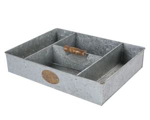Elegante herramienta galvanizada cuadrada hecha a mano Caddy 4 compartimentos perfecto para utensilios de cocina para el hogar vajilla almacenamiento mejor herramienta - Product Image 2