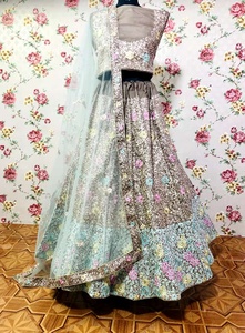 Tissu en soie à longue paillettes roses, épais, styliste indien, Lahenga Choli avec chemisier, tenue de fête, festival, saison, travail lehenga, - Product Image 2