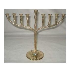 Chandelier à 7 branches pour Shabbat, incassable, artisanal, forme personnalisée acceptée, haute qualité, en laiton/aluminium DCP - Product Image 1