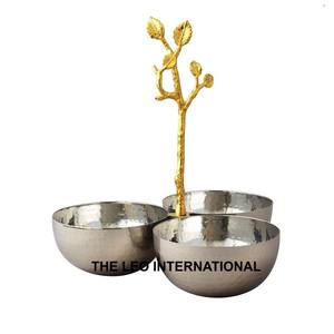 Bol en métal aluminium de forme carrée plaqué argent Bol décoratif moderne de qualité supérieure pour la maison - Product Image 2