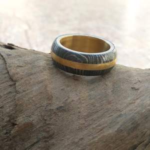 Anillo de boda de acero damasco - Product Image 1