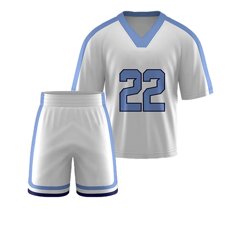 Best Quality Polyester Made Men V-Neck Printed Jersey With Shorts Men's Lacrosse Uniform