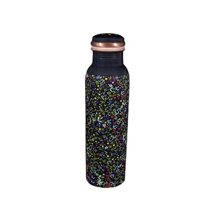 Direct <b>Drinking</b> Antique Black Copper Water <b>Bottle</b> Pure Copper Plastic Drinkware From Indian Exporter - Product Image 2